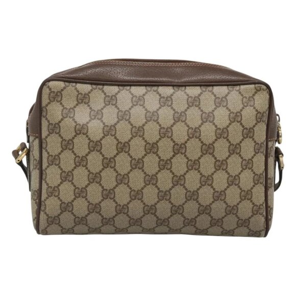 GUCCI GG Supreme Web Sherry Line Bag PVC Beige Gold Red 56 02 088 Auth BA2392 - Picture 2 of 16